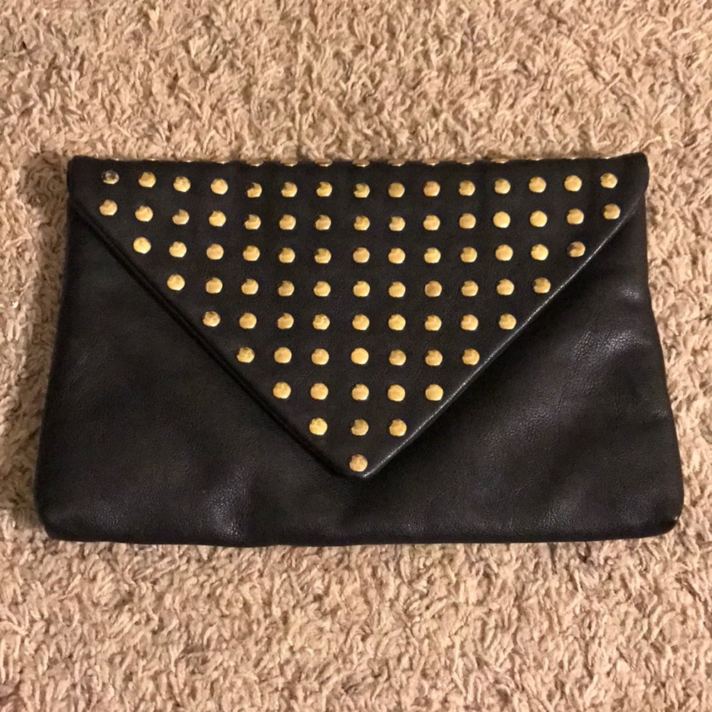 Black and gold Envelope clutch